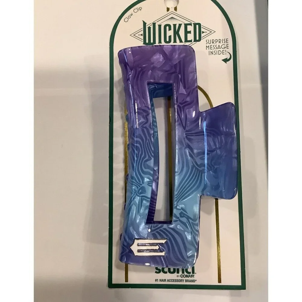 scünci x Wicked Open Cut Claw Clip, Glinda Periwinkle & Wet Brush Wicked, New